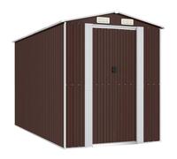 Berkfield Home Garden Shed Dark Brown 192x357x223 cm Galvanised Steel | Size: 192 x 357 x 223 cm Berkfield Home Brown 192 x 357 x 223 cm