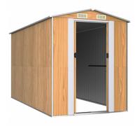 Berkfield Home Garden Shed Light Brown 192x357x223 cm Galvanised Steel | Size: 192 x 357 x 223 cm Berkfield Home Light Brown 192 x 357 x 223 cm