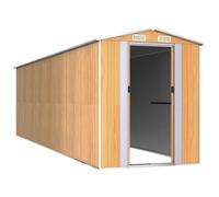 Berkfield Home Garden Shed Light Brown 192x689x223 cm Galvanised Steel | Size: 192 x 689 x 223 cm Berkfield Home Light Brown 192 x 689 x 223 cm