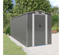 Berkfield Home Garden Shed Light Grey 192x523x223 cm Galvanised Steel | Size: 192 x 523 x 223 cm Berkfield Home Grey 192 x 523 x 223 cm
