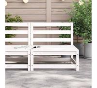 Berkfield Home Garden Sofa Armless White 70x70x67 cm Solid Wood Pine | Size: 70 x 70 x 67 cm Berkfield Home White 70 x 70 x 67 cm