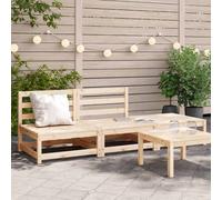 Berkfield Home Garden Sofa Armless with Footstool Solid Wood Pine in Natural Berkfield Home Natural