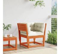Berkfield Home Garden Sofa Armrest with Cushions Wax Brown Solid Wood Pine Berkfield Home Brown