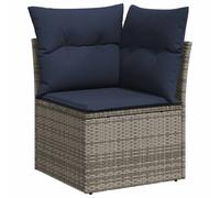 Berkfield Home Garden Sofa Corner with Cushions Grey Poly Rattan Berkfield Home Grey