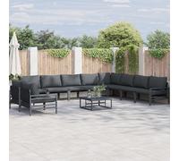 Berkfield Home Garden Sofa Set 11 pcs Anthracite Steel Berkfield Home Multicolor