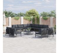 Berkfield Home Garden Sofa Set 11 pcs Anthracite Steel Berkfield Home Multicolor