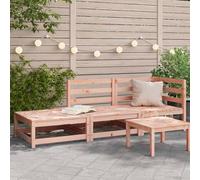 Berkfield Home Garden Sofa with Footstool 2-Seater Solid Wood Douglas in Light Brown Berkfield Home Light Brown