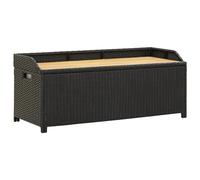 Berkfield Home Garden Storage Bench 120 cm Poly Rattan Black Berkfield Home Black