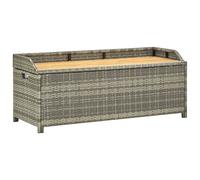 Berkfield Home Garden Storage Bench 120 cm Poly Rattan Grey Berkfield Home Grey