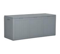 Berkfield Home Garden Storage Box 270L Grey PP Rattan Berkfield Home Grey