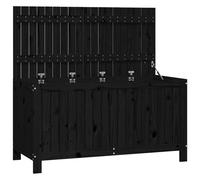 Berkfield Home Garden Storage Box Black 121x55x64 cm Solid Wood Pine | Size: 121 x 55 x 64 cm Berkfield Home Black 121 x 55 x 64 cm