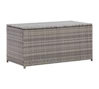 Berkfield Home Garden Storage Box Poly Rattan 100x50x50 cm Grey | Size: 100 x 50 x 50 cm Berkfield Home Grey 100 x 50 x 50 cm