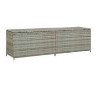 Berkfield Home Garden Storage Box Poly Rattan 200x50x60 cm Grey | Size: 200 x 50 x 60 cm Berkfield Home Grey 200 x 50 x 60 cm