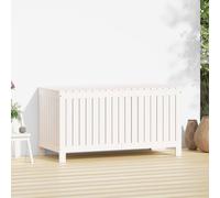 Berkfield Home Garden Storage Box White 121x55x64 cm Solid Wood Pine | Size: 121 x 55 x 64 cm Berkfield Home White 121 x 55 x 64 cm