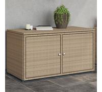 Berkfield Home Garden Storage Cabinet Beige 110x55x60.5 cm Poly Rattan Berkfield Home Beige 110x55x60.5 cm
