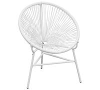 Berkfield Home Garden String Moon Chair Poly Rattan White Berkfield Home White