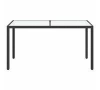 Berkfield Home Garden Table 150x90x75 cm Tempered Glass & Poly Rattan Black | Size: 150 x 90 x 75 cm Berkfield Home Black 150 x 90 x 75 cm