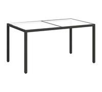 Berkfield Home Garden Table 150x90x75 cm Tempered Glass & Poly Rattan Black | Size: 150 x 90 x 75 cm Berkfield Home Black 150 x 90 x 75 cm