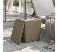 Berkfield Home Garden Table with Removable Lid Light Brown Polypropylene Berkfield Home Light Brown