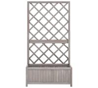 Berkfield Home Garden Trellis Planter Grey 70x30x135 cm Solid Firwood | Size: 70 x 30 x 135 cm Berkfield Home Grey 70 x 30 x 135 cm