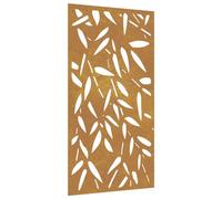 Berkfield Home Garden Wall Decoration 105x55 cm Corten Steel Bamboo Leaf Design in Brown Berkfield Home Brown 105x55 cm