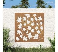 Berkfield Home Garden Wall Decoration 55x55 cm Corten Steel Maple Leaf Design in Brown Berkfield Home Brown 55x55 cm