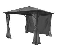 Berkfield Home Gazebo with Curtain Anthracite Aluminium 300x300 cm in Dark Grey Berkfield Home Dark Grey 300x300 cm