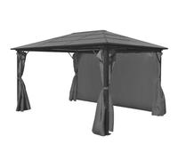 Berkfield Home Gazebo with Curtain Anthracite Aluminium 400x300 cm in Dark Grey Berkfield Home Dark Grey 400x300 cm