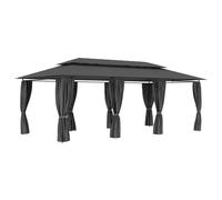 Berkfield Home Gazebo with Curtains 600x298x270 cm Anthracite in Black | Size: 600 x 298 x 270 cm Berkfield Home Black 600 x 298 x 270 cm
