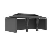 Berkfield Home Gazebo with Curtains 600x298x270 cm Anthracite in Charcoal | Size: 600 x 298 x 270 cm Berkfield Home Charcoal 600 x 298 x 270 cm