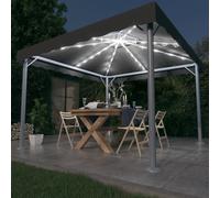 Berkfield Home Gazebo with LED String Lights 300x300 cm Anthracite Aluminium in Black Berkfield Home Black 300x300 cm
