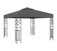 Berkfield Home Gazebo with LED String Lights 3x3 m Anthracite in Charcoal Berkfield Home Charcoal