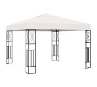Berkfield Home Gazebo with LED String Lights 3x3 m Cream Fabric in Beige Berkfield Home Beige