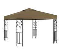 Berkfield Home Gazebo with LED String Lights 3x3 m Taupe Berkfield Home Multicolor