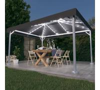 Berkfield Home Gazebo with LED String Lights 400x300 cm Anthracite Aluminium in Black Berkfield Home Black 400x300 cm