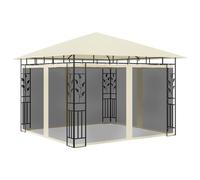 Berkfield Home Gazebo with Mosquito Net&LED String Lights 3x3x2.73 m Cream in Beige Berkfield Home Beige