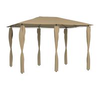 Berkfield Home Gazebo with Post Covers 3x4x2.6 m Taupe 160 g/m ² in Beige Berkfield Home Beige