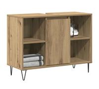 Berkfield Home Give Bathroom Vanity Unit Artisan Oak Engineered Wood Medium in Brown Berkfield Home Brown