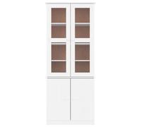 Berkfield Home Glass Display Cabinet ALTA White 77x35x186.5 cm Solid Wood Pine Berkfield Home White 77x35x186.5 cm