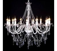 Berkfield Home Gorgeous Chandelier with 1600 Crystals in White Berkfield Home White