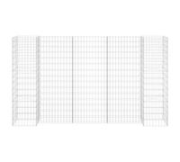 Berkfield Home H-Shaped Gabion Planter Steel Wire 260x40x150 cm in Silver | Size: 260 x 40 x 150 cm Berkfield Home Silver 260 x 40 x 150 cm