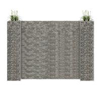 Berkfield Home H-Shaped Gabion Planter Steel Wire 260x40x180 cm in Silver | Size: 260 x 40 x 180 cm Berkfield Home Silver 260 x 40 x 180 cm