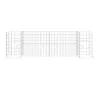 Berkfield Home H-Shaped Gabion Planter Steel Wire 260x40x80 cm in Silver | Size: 260 x 40 x 80 cm Berkfield Home Silver 260 x 40 x 80 cm