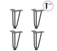 Berkfield Home Hairpin Table Legs 4 pcs Anthracite 20 cm Solid Steel in Black Berkfield Home Black