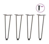 Berkfield Home Hairpin Table Legs 4 pcs Natural Steel 42 cm Solid Steel in Brown Berkfield Home Brown
