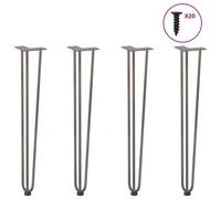 Berkfield Home Hairpin Table Legs 4 pcs Natural Steel 72 cm Solid Steel in Brown Berkfield Home Brown