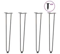 Berkfield Home Hairpin Table Legs 4 pcs Natural Steel 72 cm Solid Steel in Grey Berkfield Home Grey
