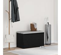 Berkfield Home Hall Bench Black Oak 80x40x45 cm Engineered Wood | Size: 80 x 40 x 45 cm Berkfield Home Black 80 x 40 x 45 cm