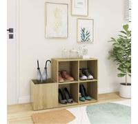 Berkfield Home Hall Shoe Cabinet Sonoma Oak 105x35.5x70 cm Engineered Wood in Light Brown Berkfield Home Light Brown 105x35.5x70 cm