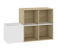 Berkfield Home Hall Shoe Cabinet White & Sonoma Oak 105x35.5x70 cm Engineered Wood in Beige Berkfield Home Beige 105x35.5x70 cm